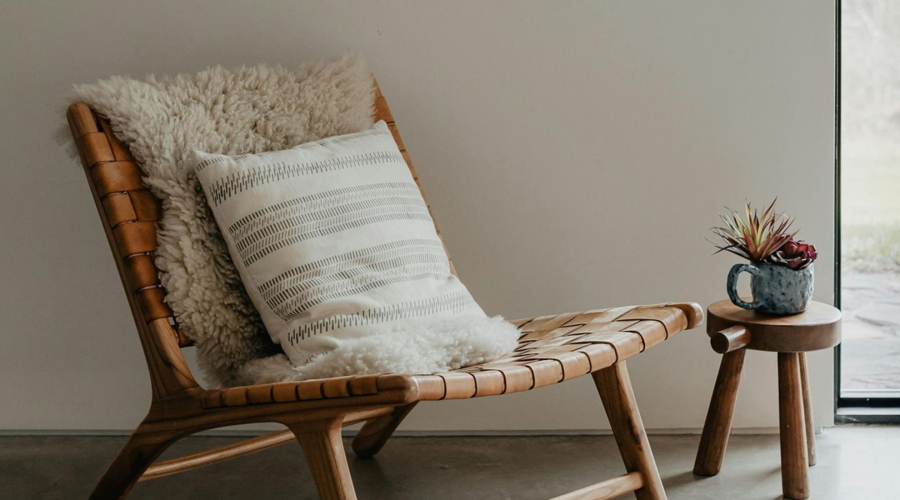 a chair with a pillow