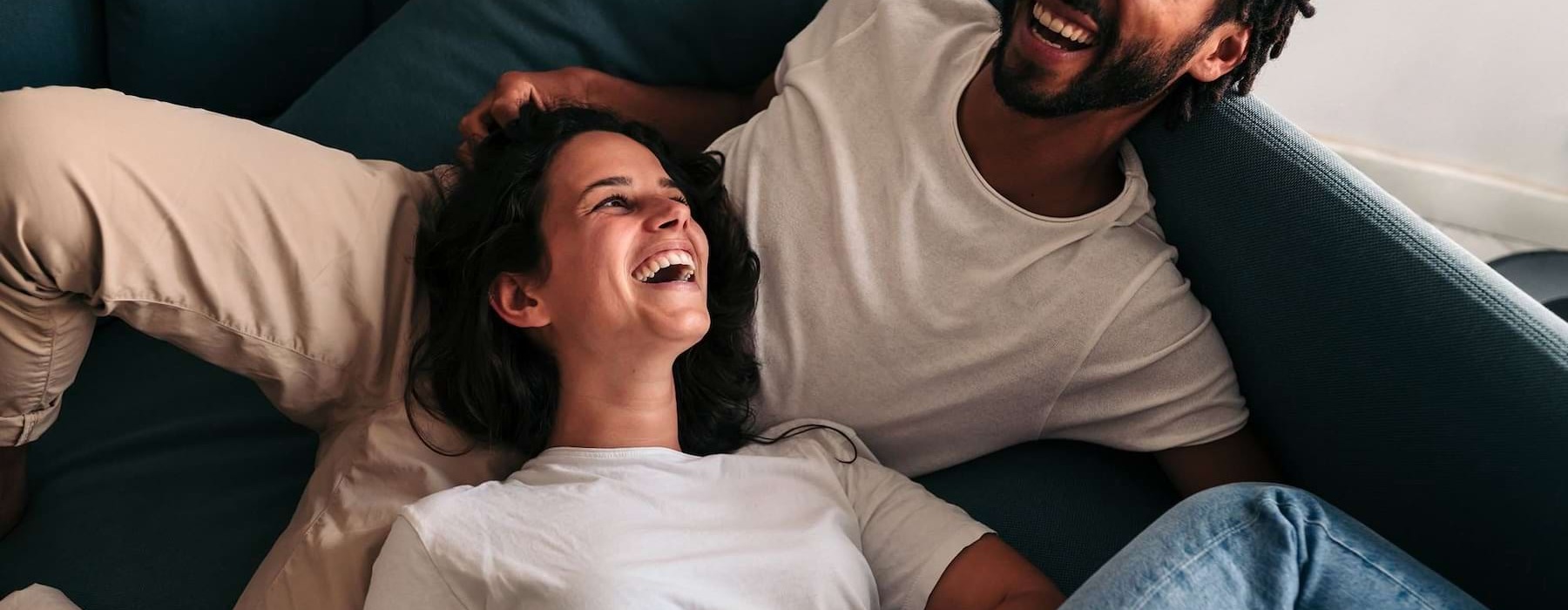 a man and woman laughing
